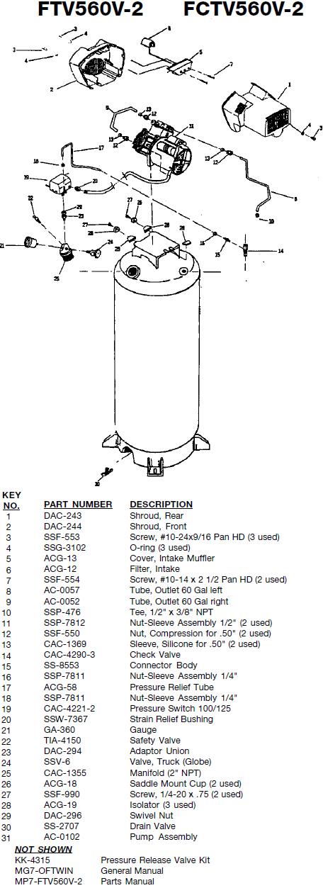 Devilbiss FTV560V-2 Compressor Breakdown